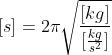 Formel: [s] = 2\pi\sqrt{\frac{[kg]}{[\frac{kg}{s^2}]}}